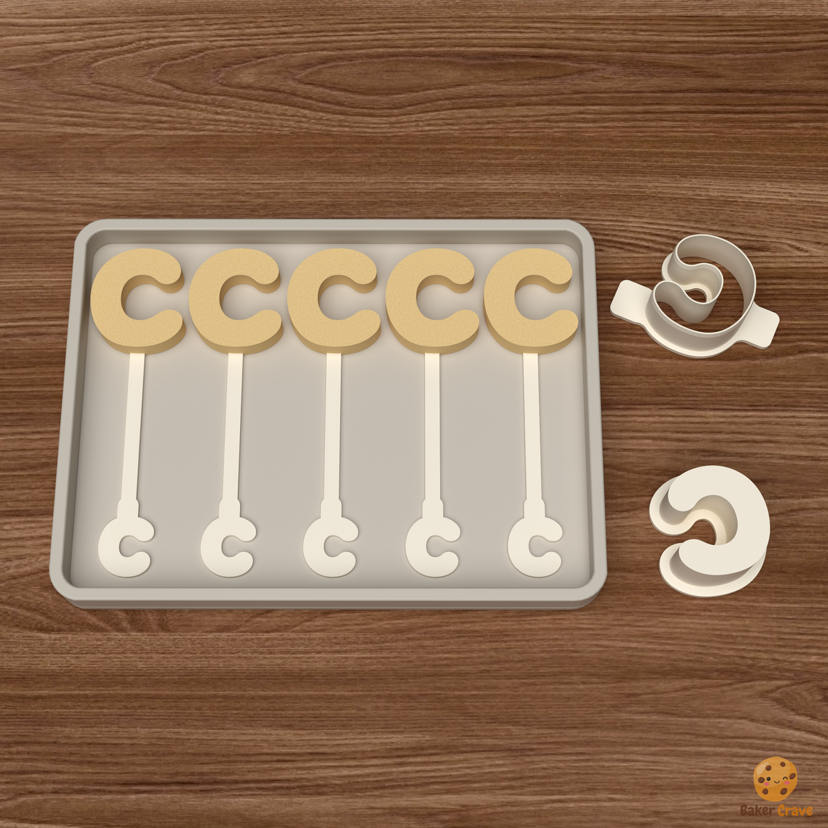 Letter C Cake Pop Mold STL File