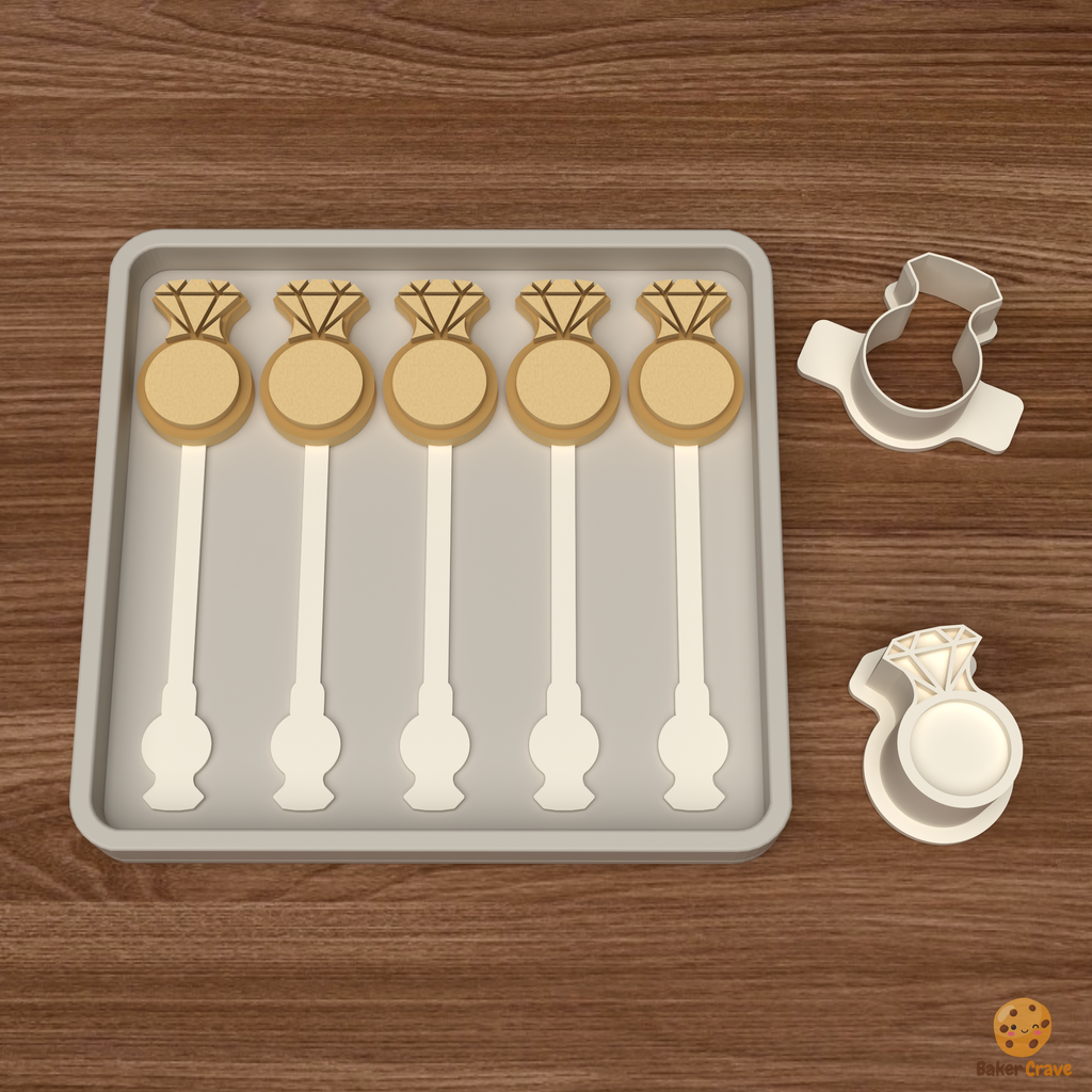 Diamond Ring Cake Pop Mold STL File