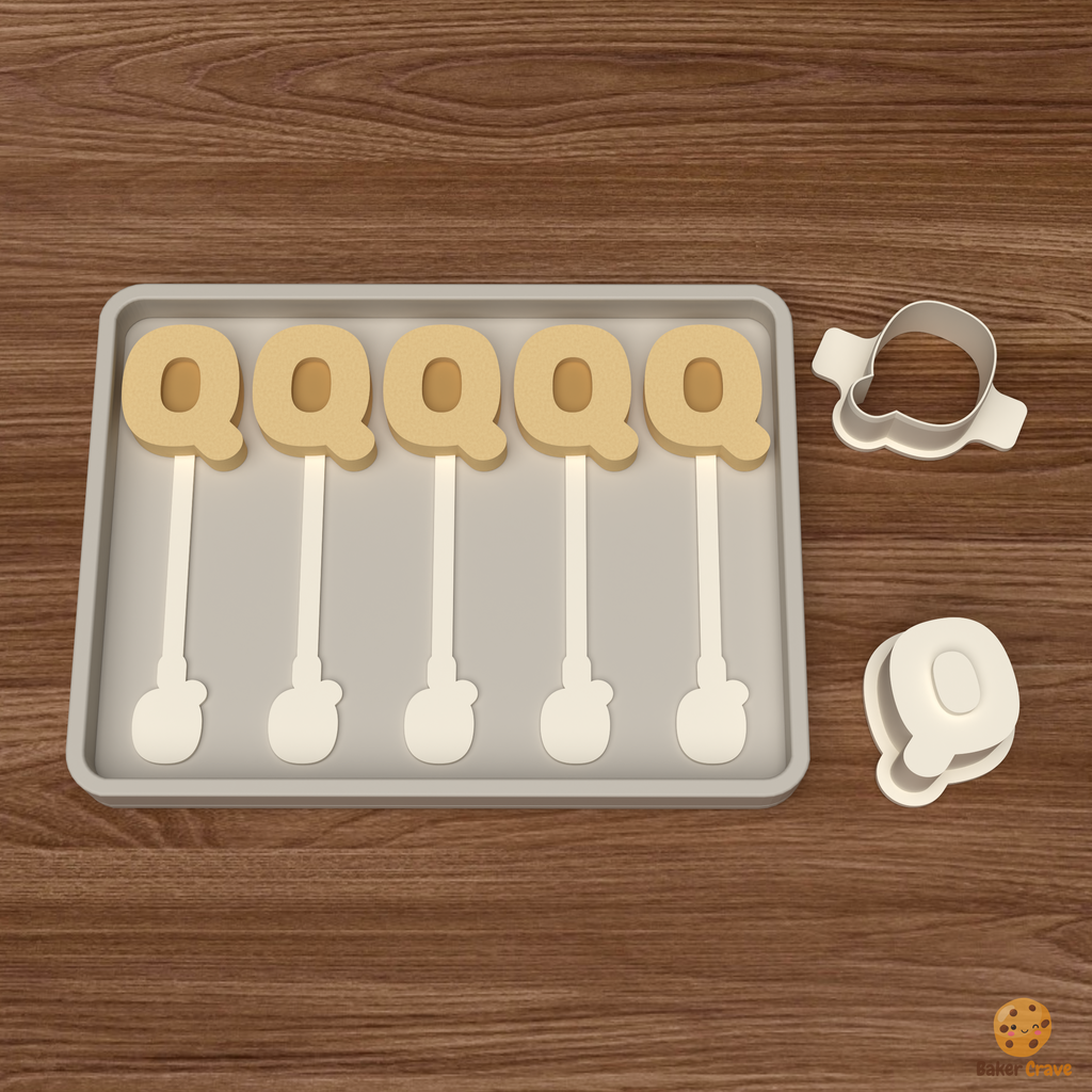 Letter Q Cake Pop Mold STL File
