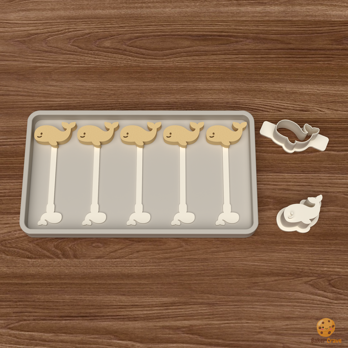 Cute Whale Cake Pop Mold STL File