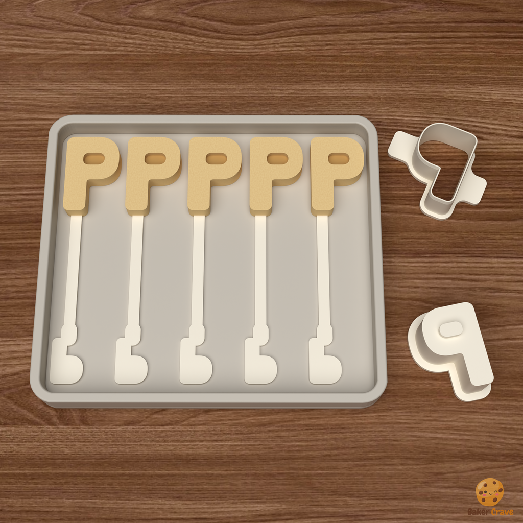Letter P Cake Pop Mold STL File
