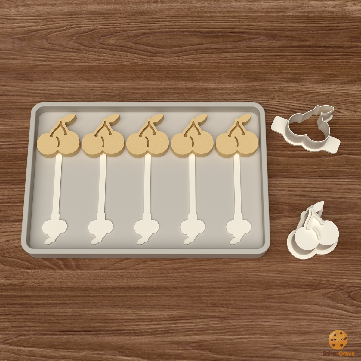 Double Cherry Cake Pop Mold STL File