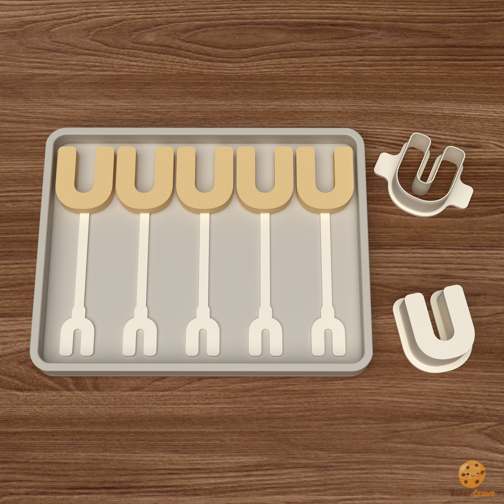 Letter U Cake Pop Mold STL File