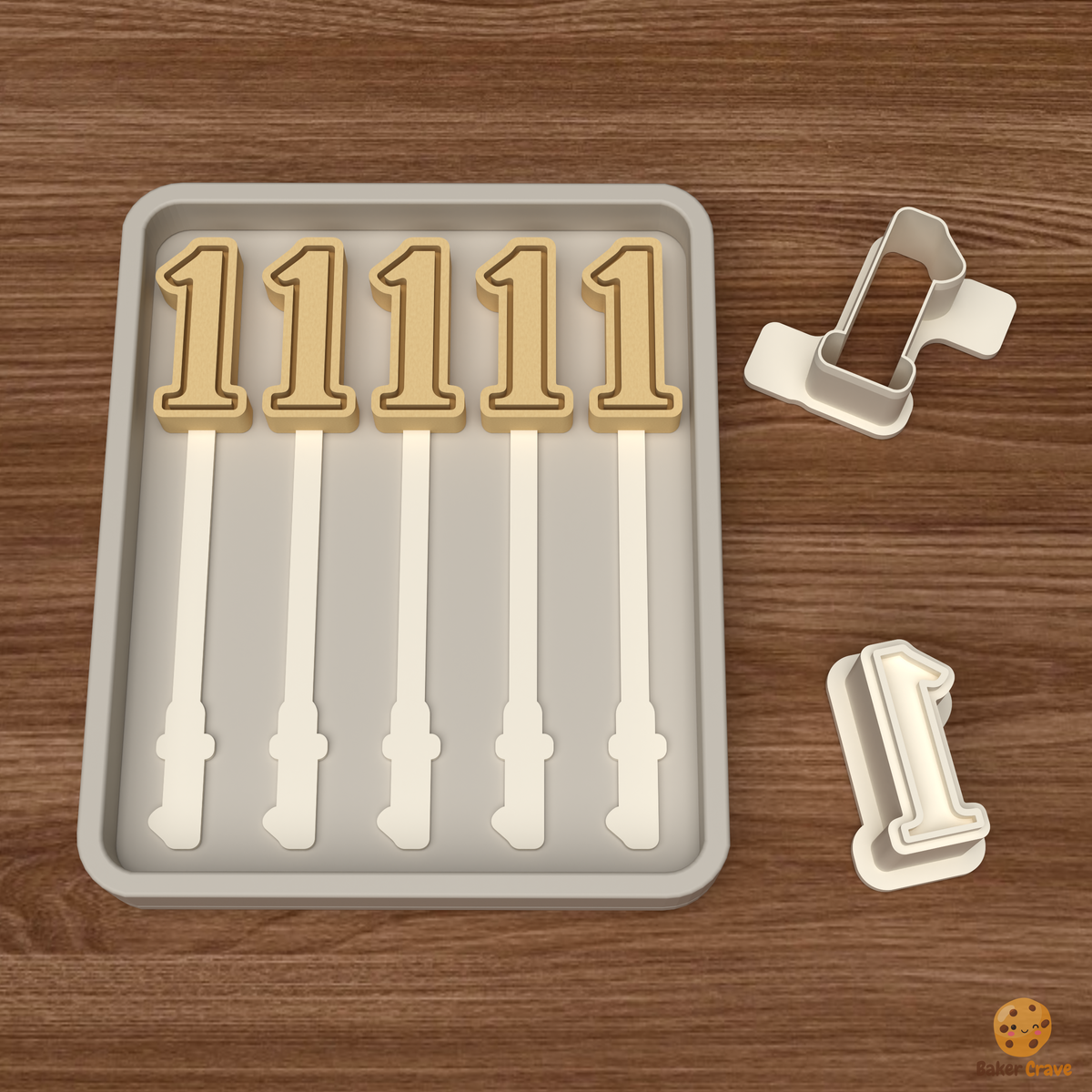 Number 1 Cake Pop Mold STL File