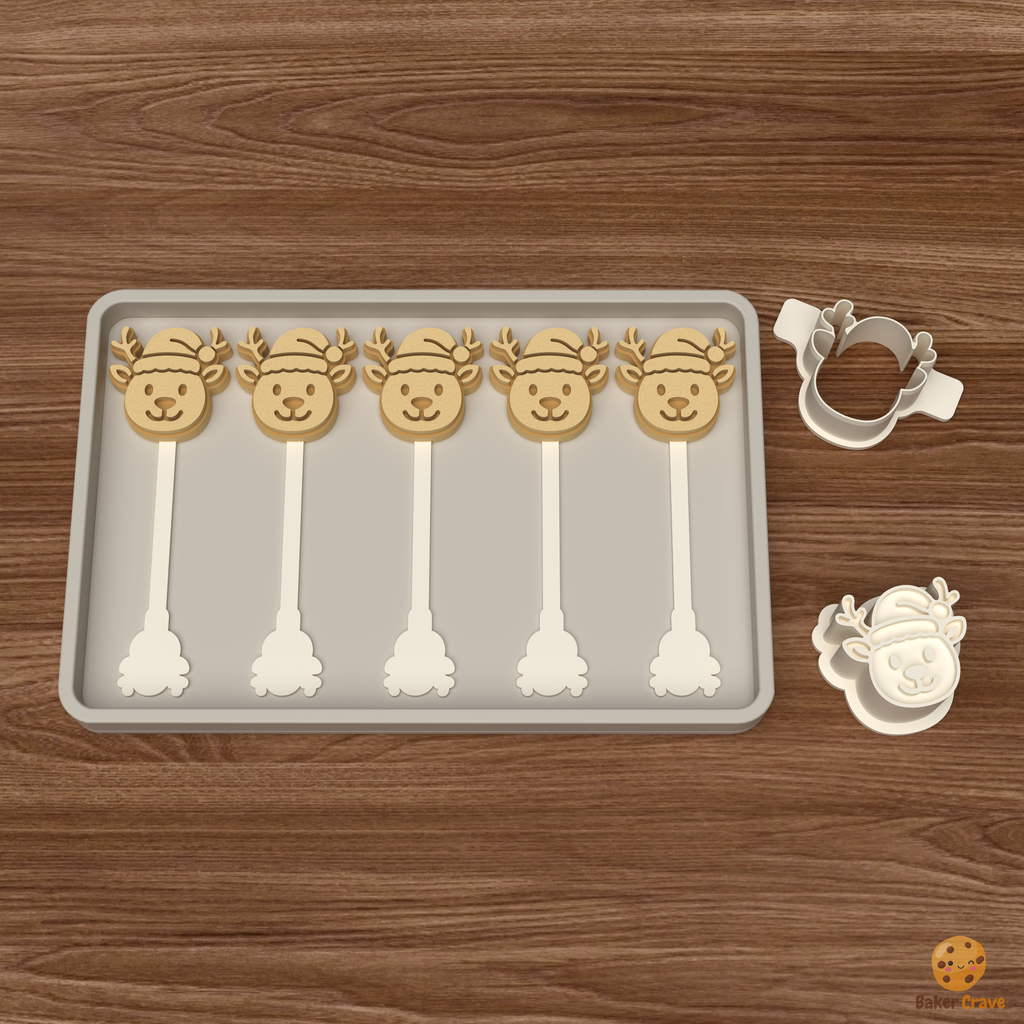 Reindeer Santas Hat Cake Pop Mold STL File
