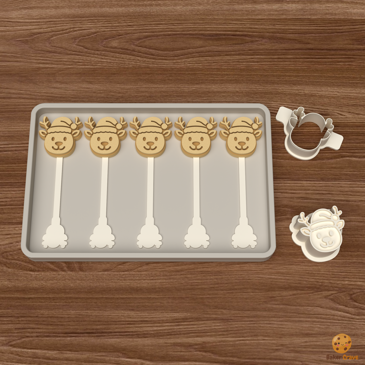 Reindeer Santas Hat Cake Pop Mold STL File