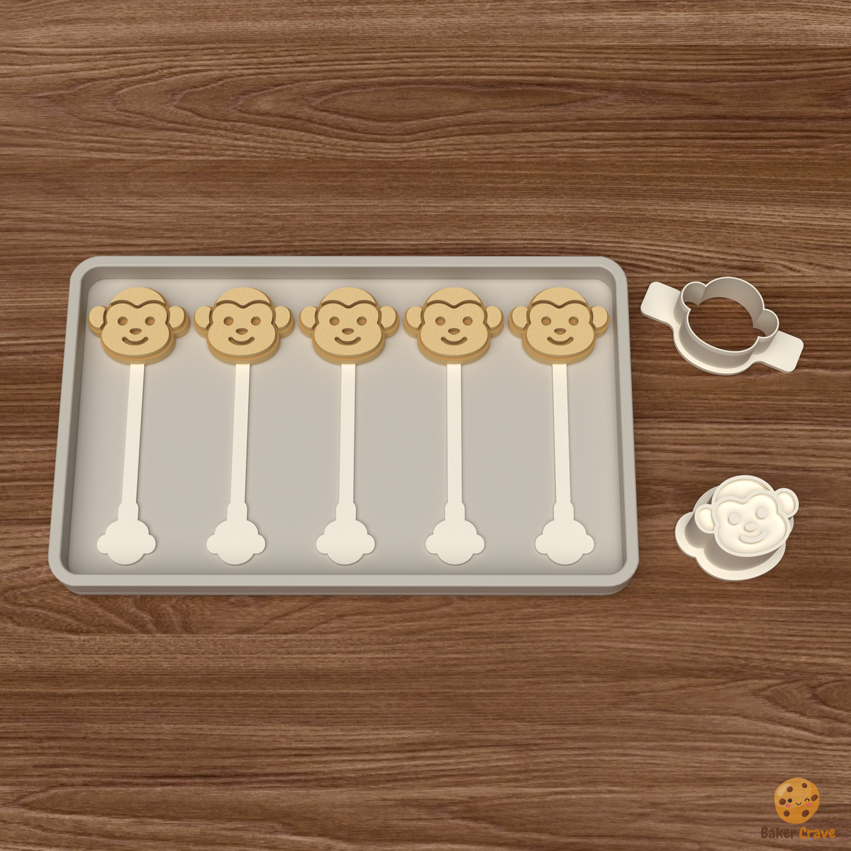 Monkey Head Cake Pop Mold STL File