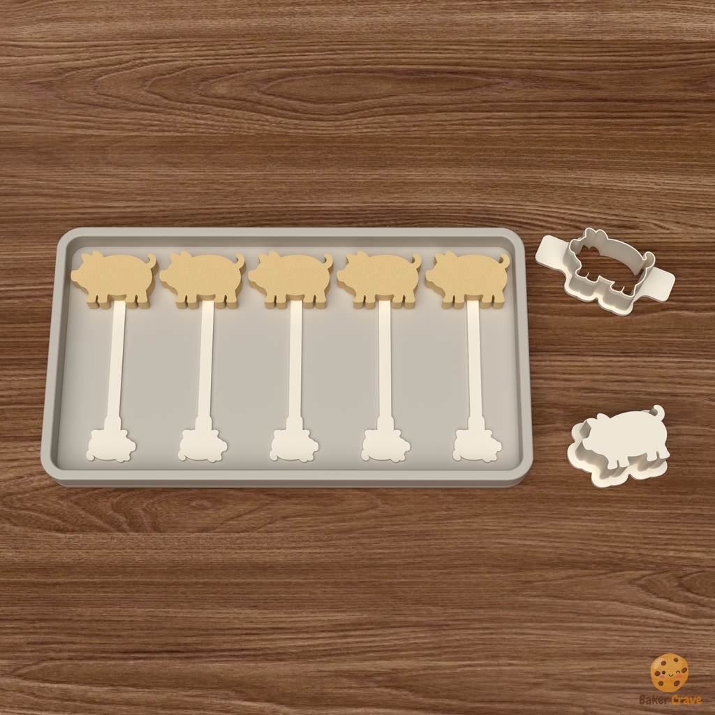Pig Cake Pop Mold STL File