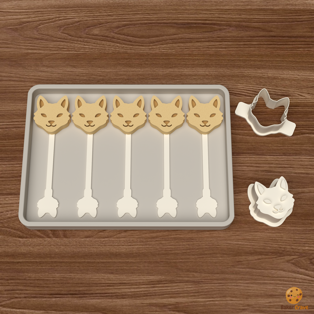 Fox Head Cake Pop Mold STL File
