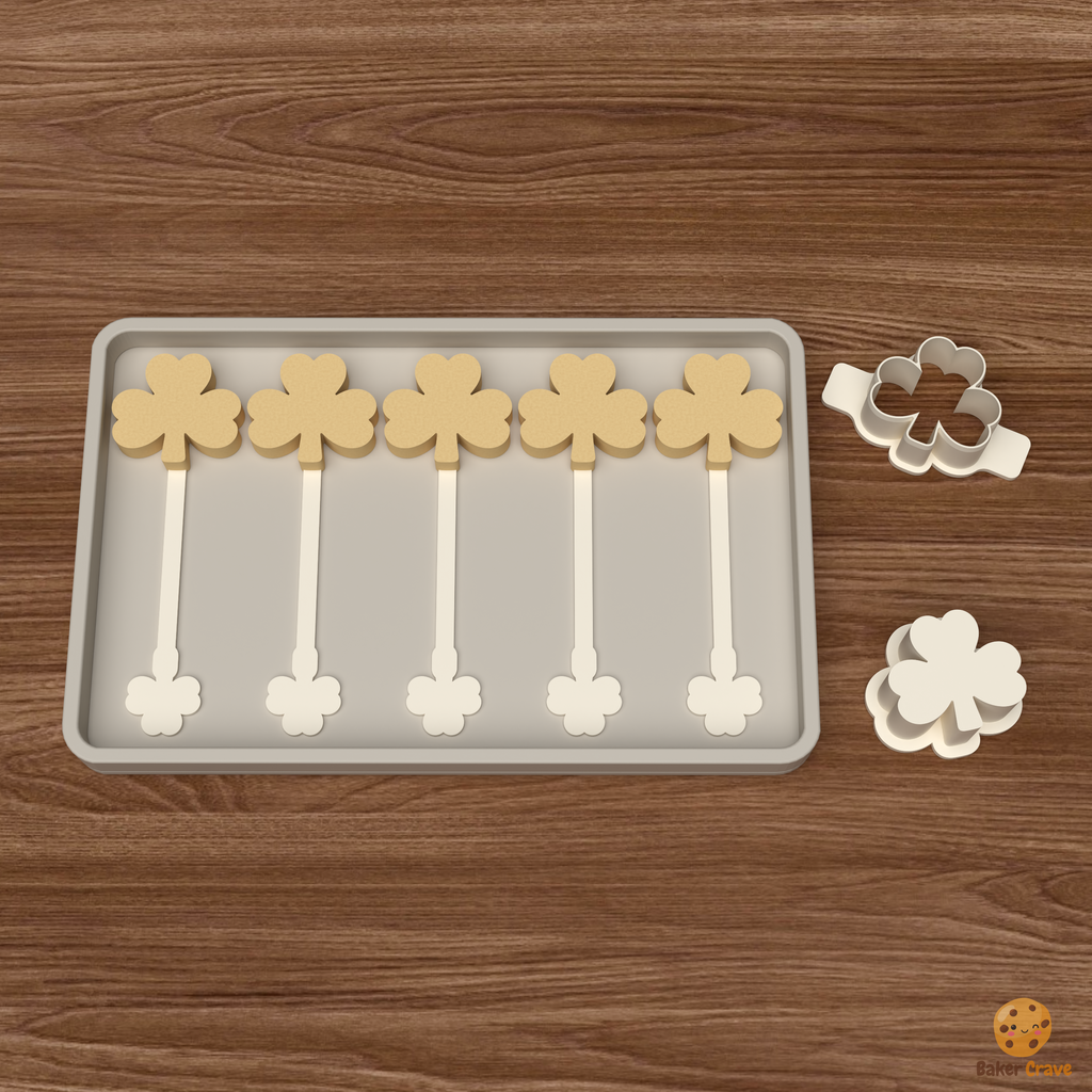 Three Leaf Clover Cake Pop Mold STL File