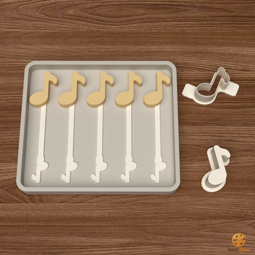 Music Note Cake Pop Mold STL File
