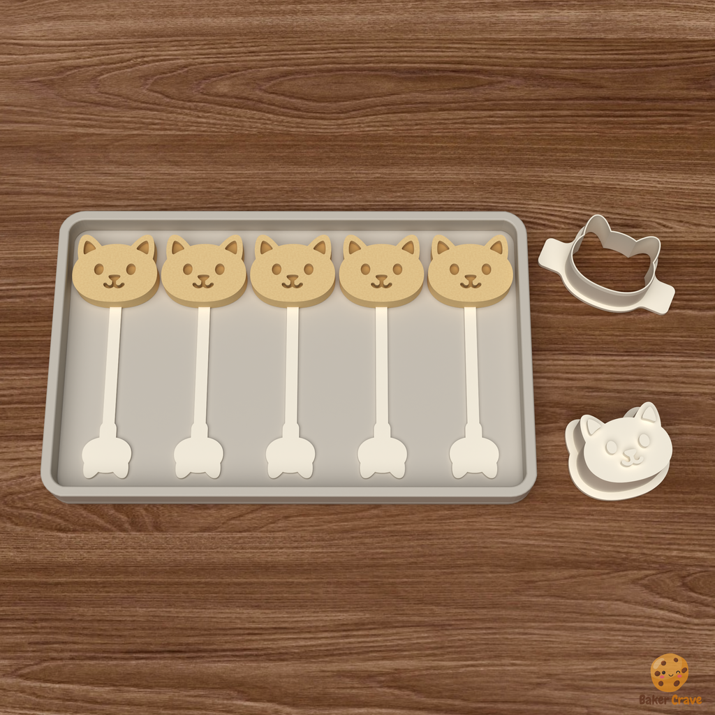 Cat Face Cake Pop Mold STL File