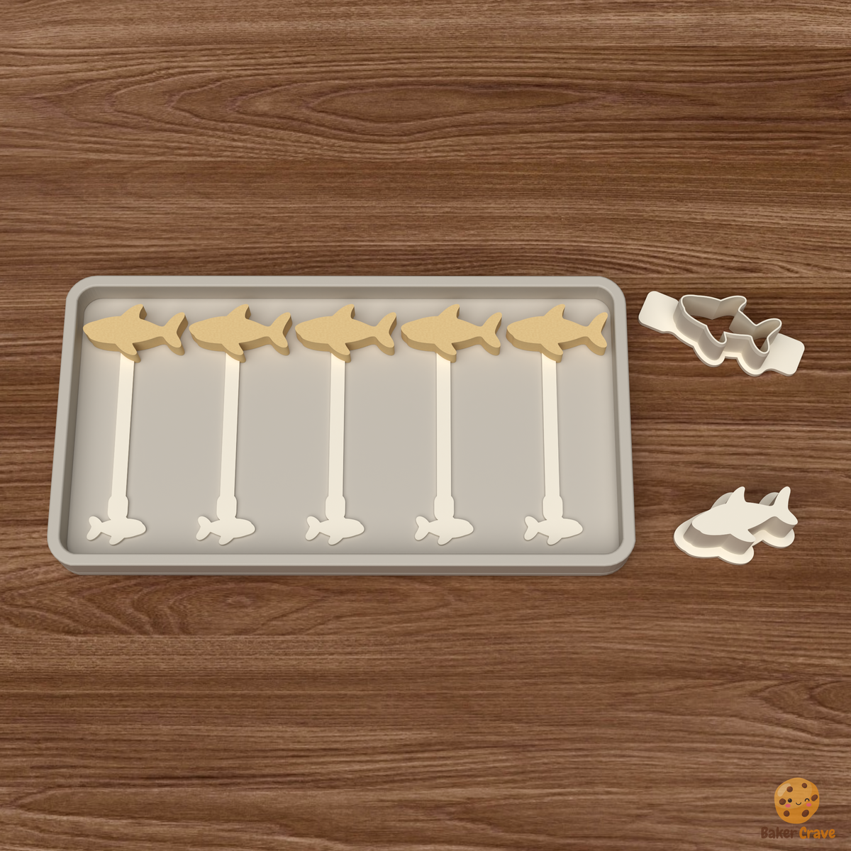 Shark Cake Pop Mold STL File