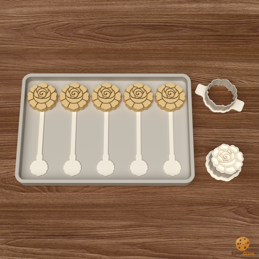 Rose Cake Pop Mold STL File