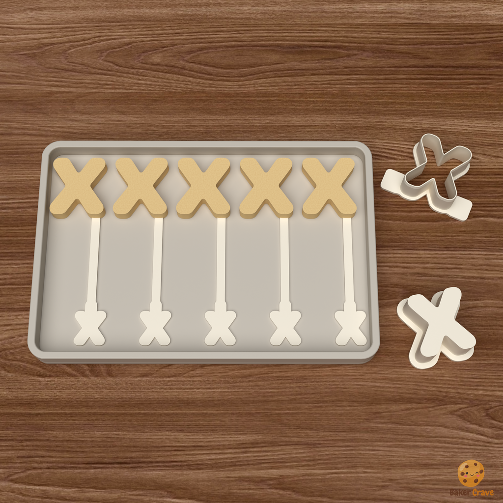 Letter X Cake Pop Mold STL File