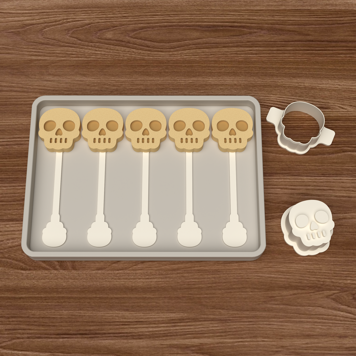Skull Cake Pop Mold STL File