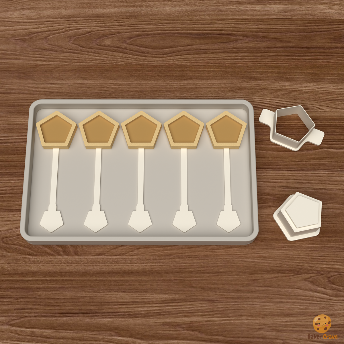 Filled Pentagon Cake Pop Mold STL File