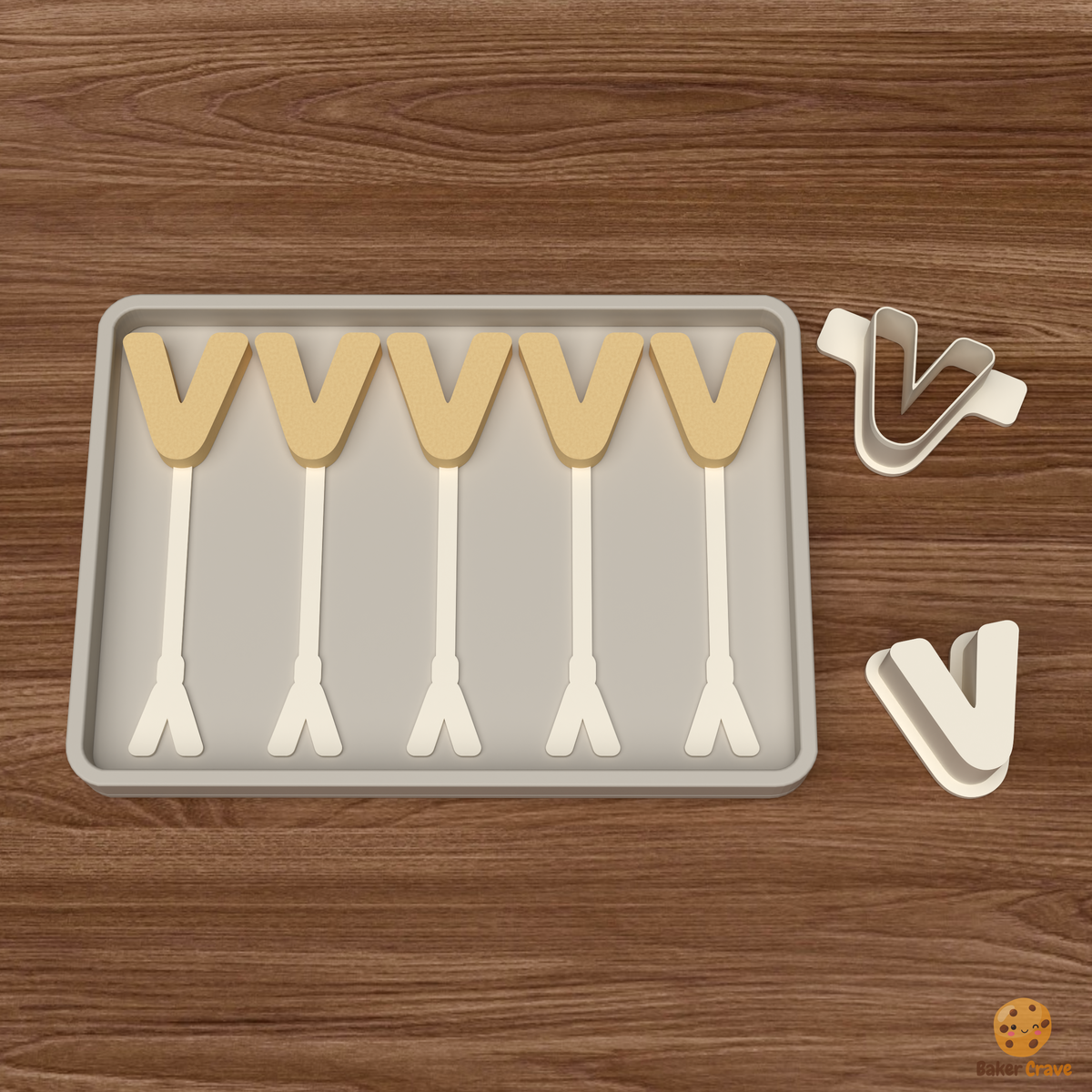Letter V Cake Pop Mold STL File