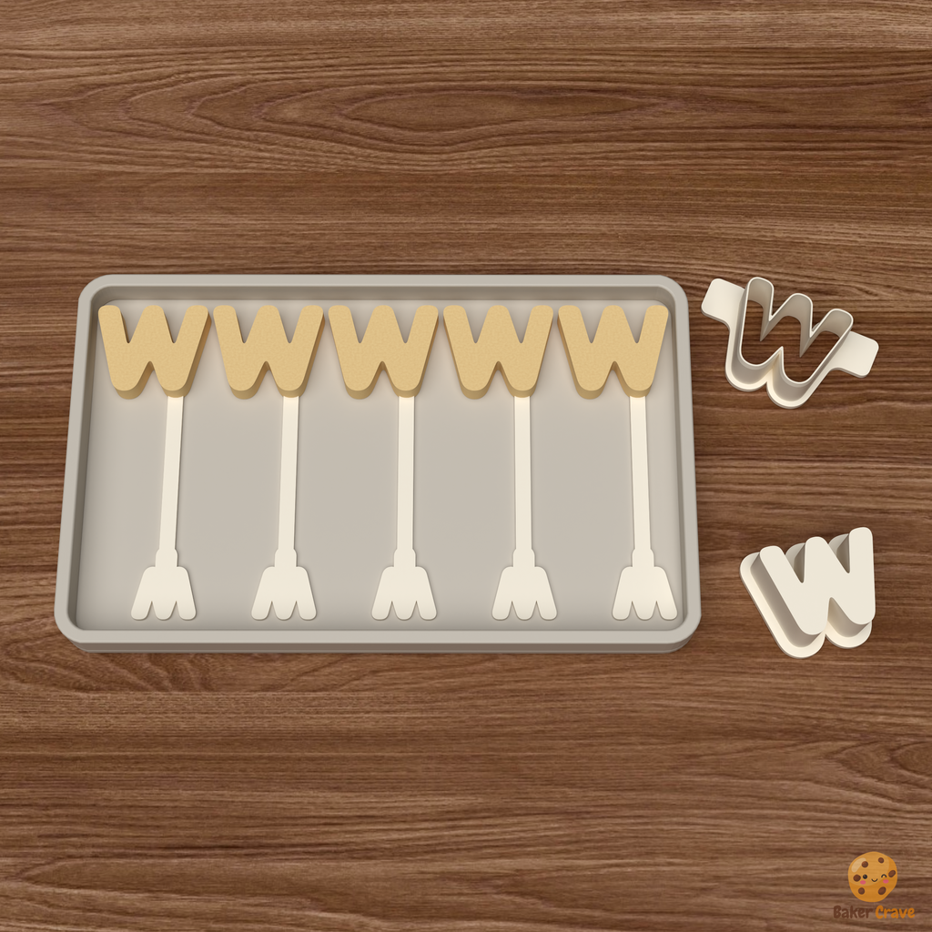 Letter W Cake Pop Mold STL File