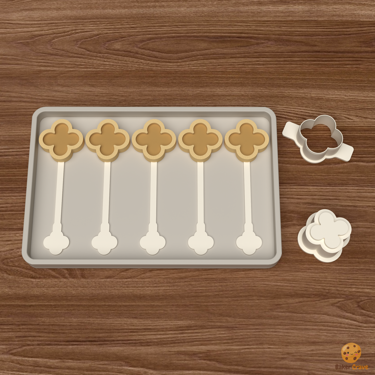 Filled Quatrefoil Cake Pop Mold STL File