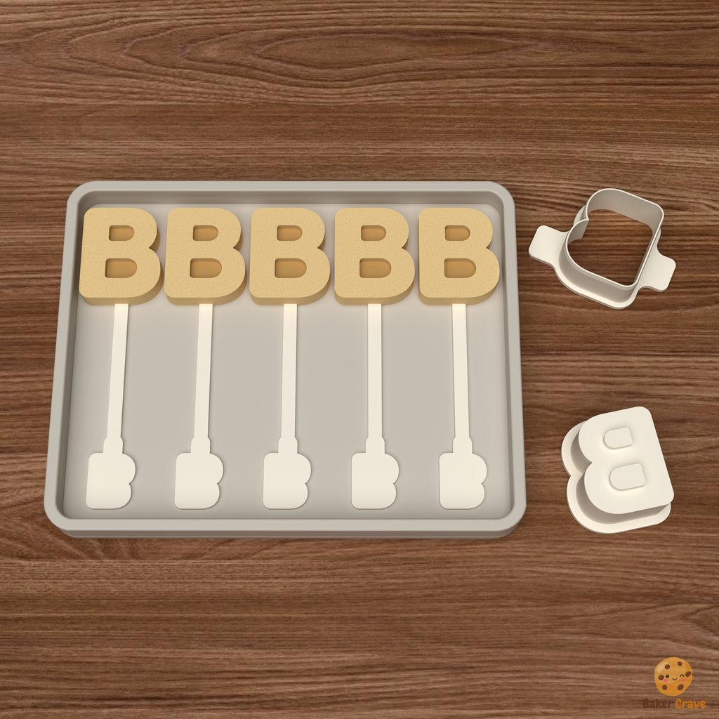 Letter B Cake Pop Mold STL File