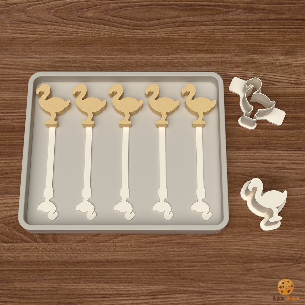 Flamingo Cake Pop Mold STL File