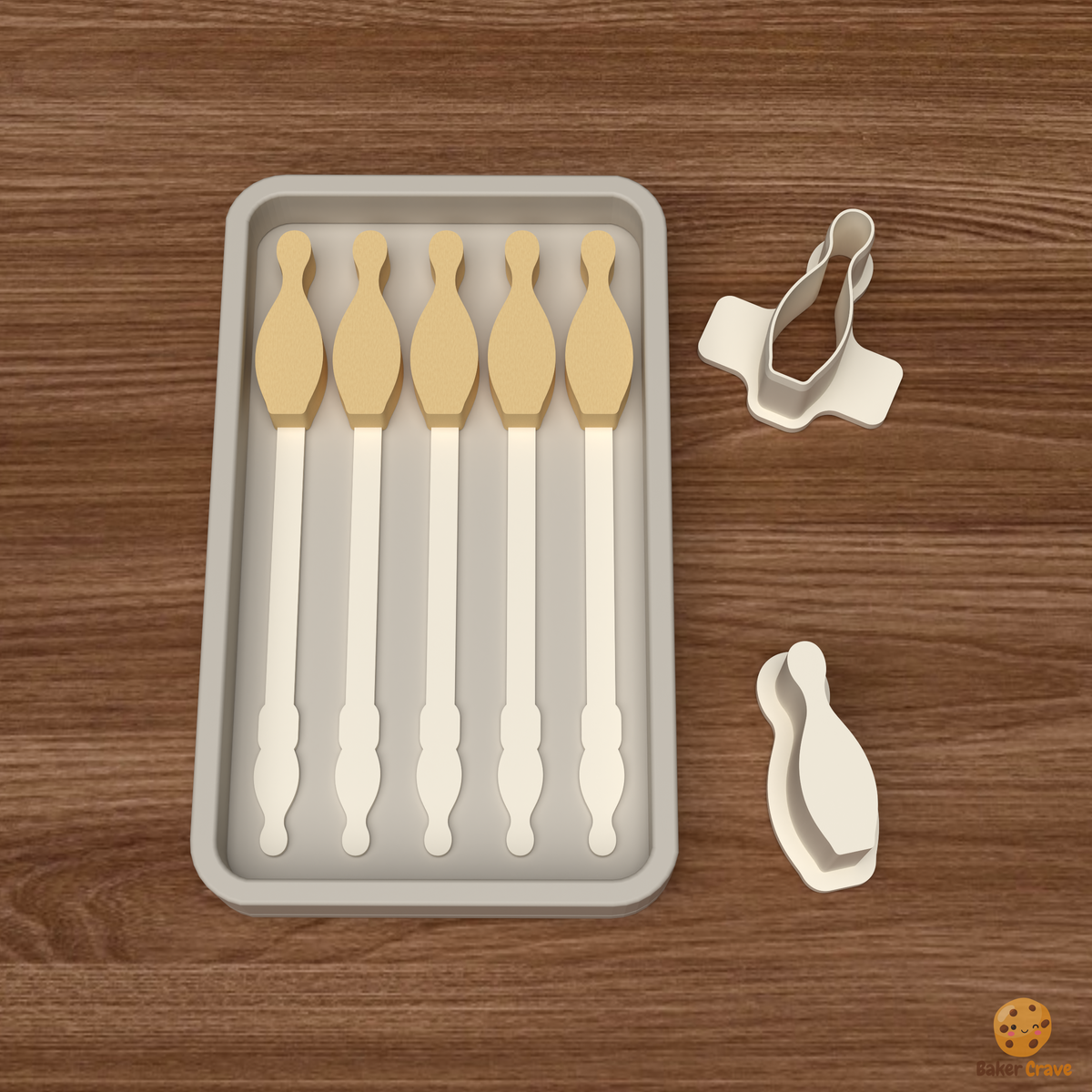 Bowling Pin Cake Pop Mold STL File