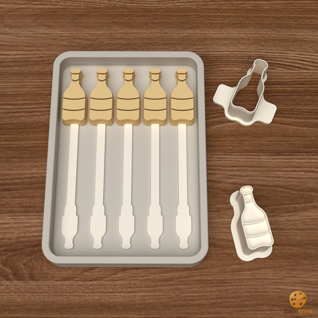 Champagne Bottle Cake Pop Mold STL File