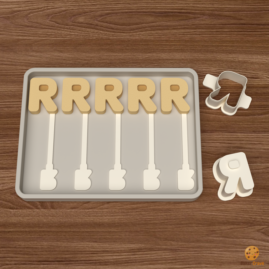 Letter R Cake Pop Mold STL File