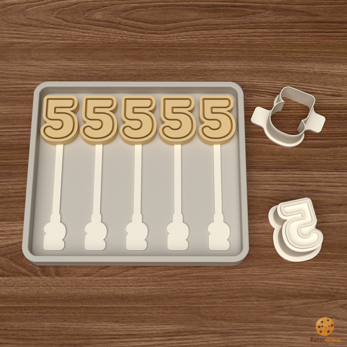 Number 5 Cake Pop Mold STL File