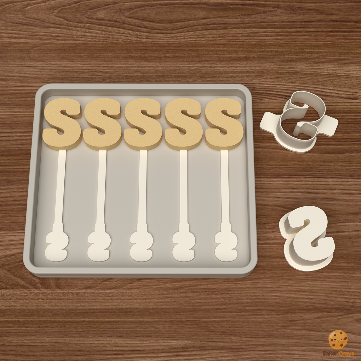 Letter S Cake Pop Mold STL File