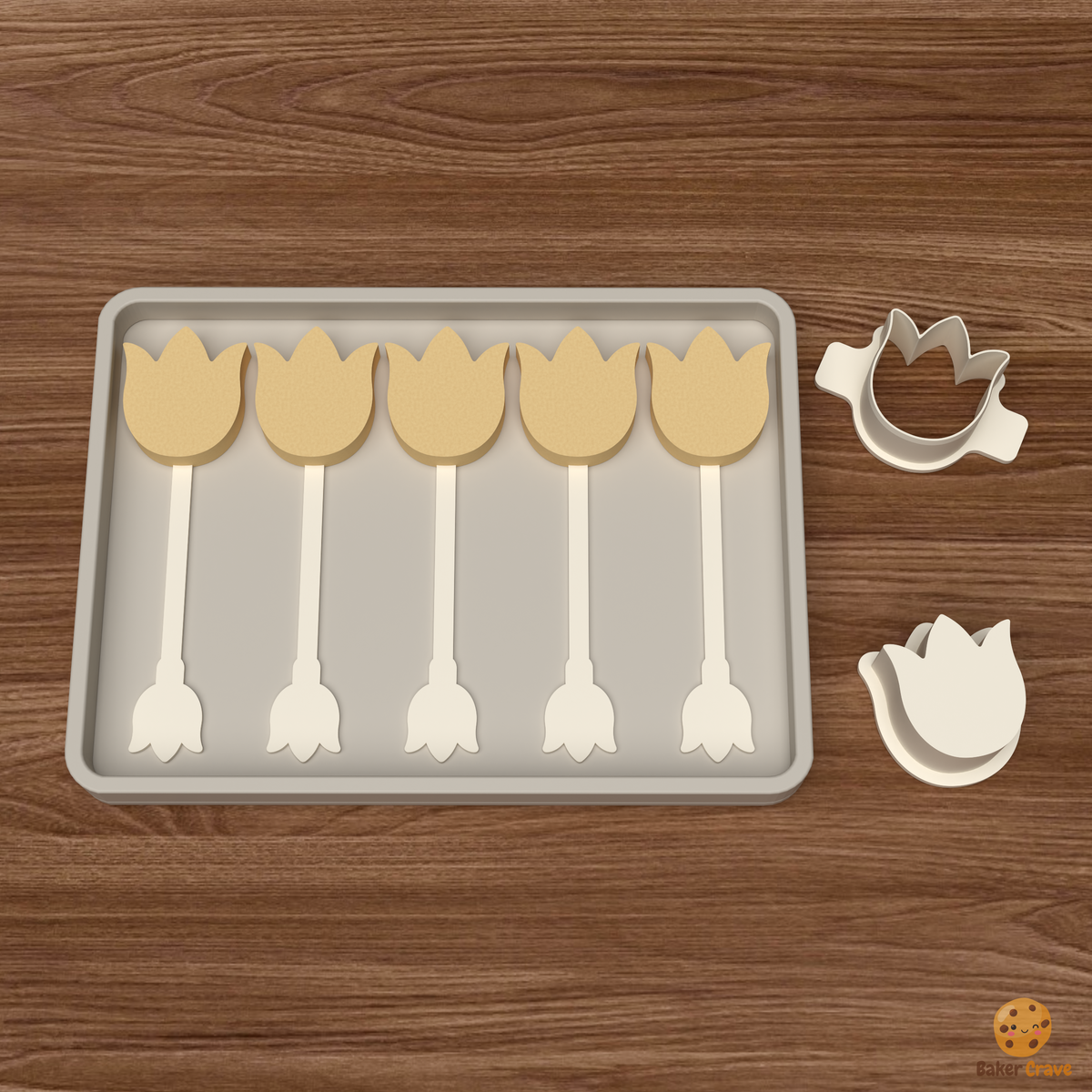 Tulip Flower Cake Pop Mold STL File