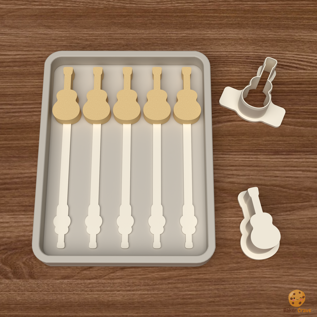 Acoustic Guitar Cake Pop Mold STL File