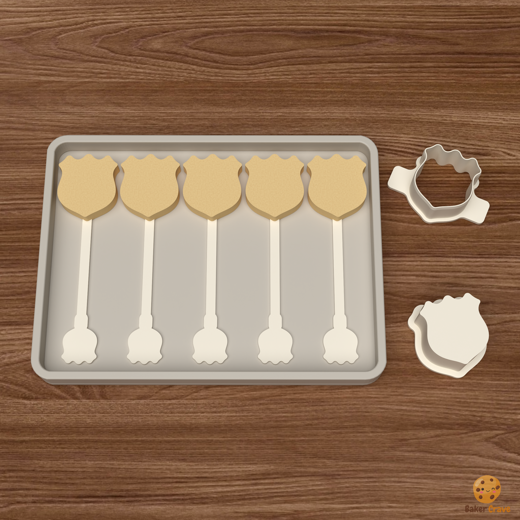 Police Badge Cake Pop Mold STL File