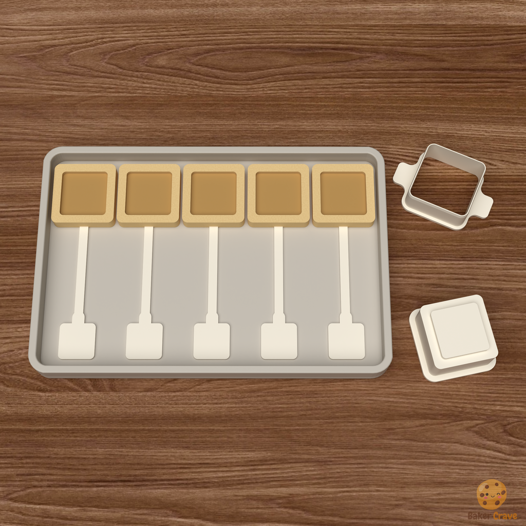 Filled Square Cake Pop Mold STL File