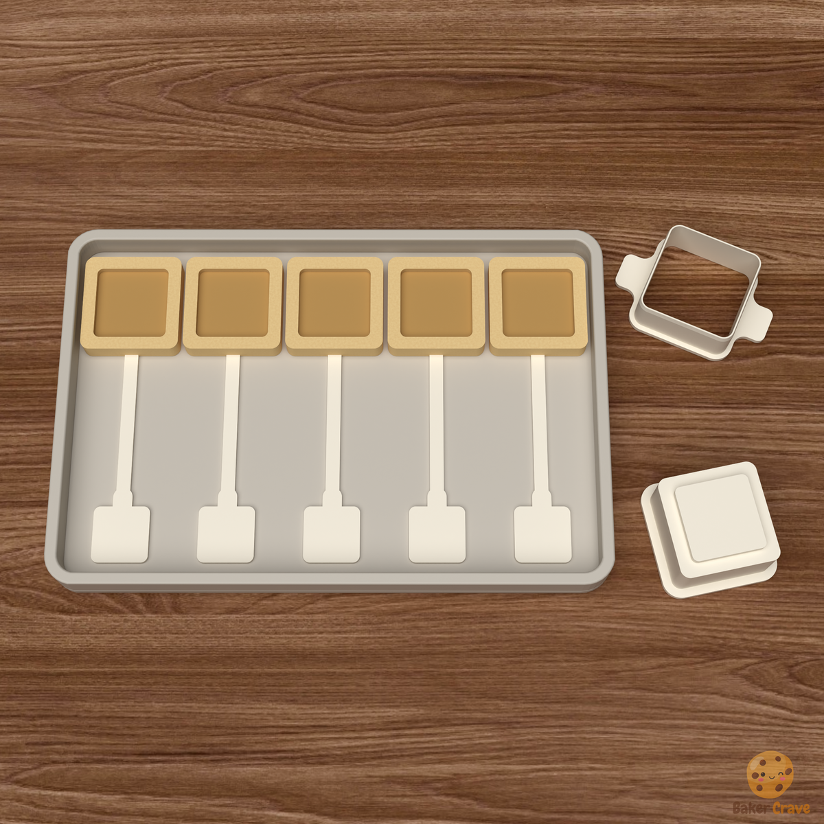 Filled Square Cake Pop Mold STL File