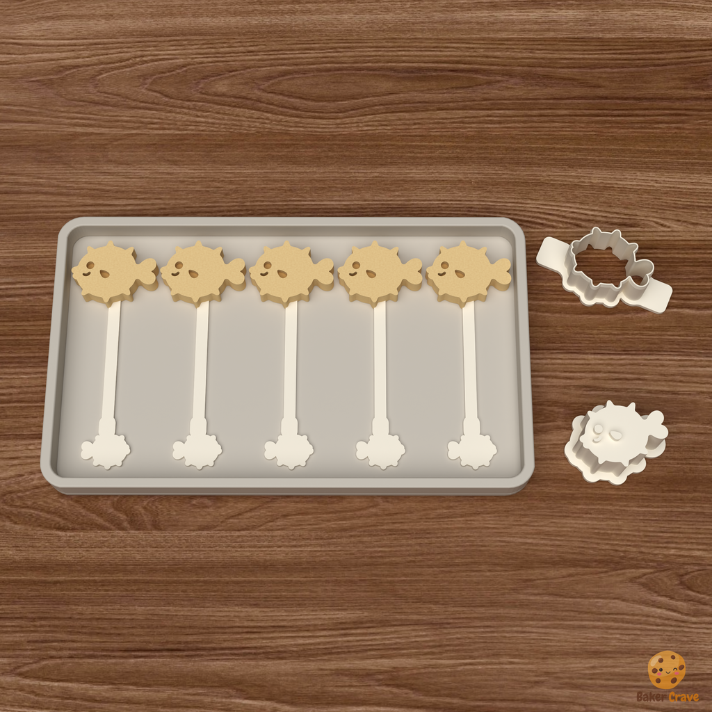 Cute Pufferfish Cake Pop Mold STL File