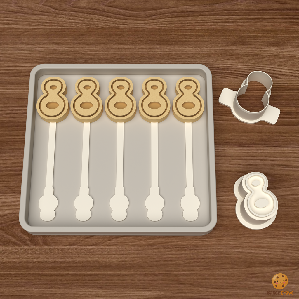 Number 8 Cake Pop Mold STL File