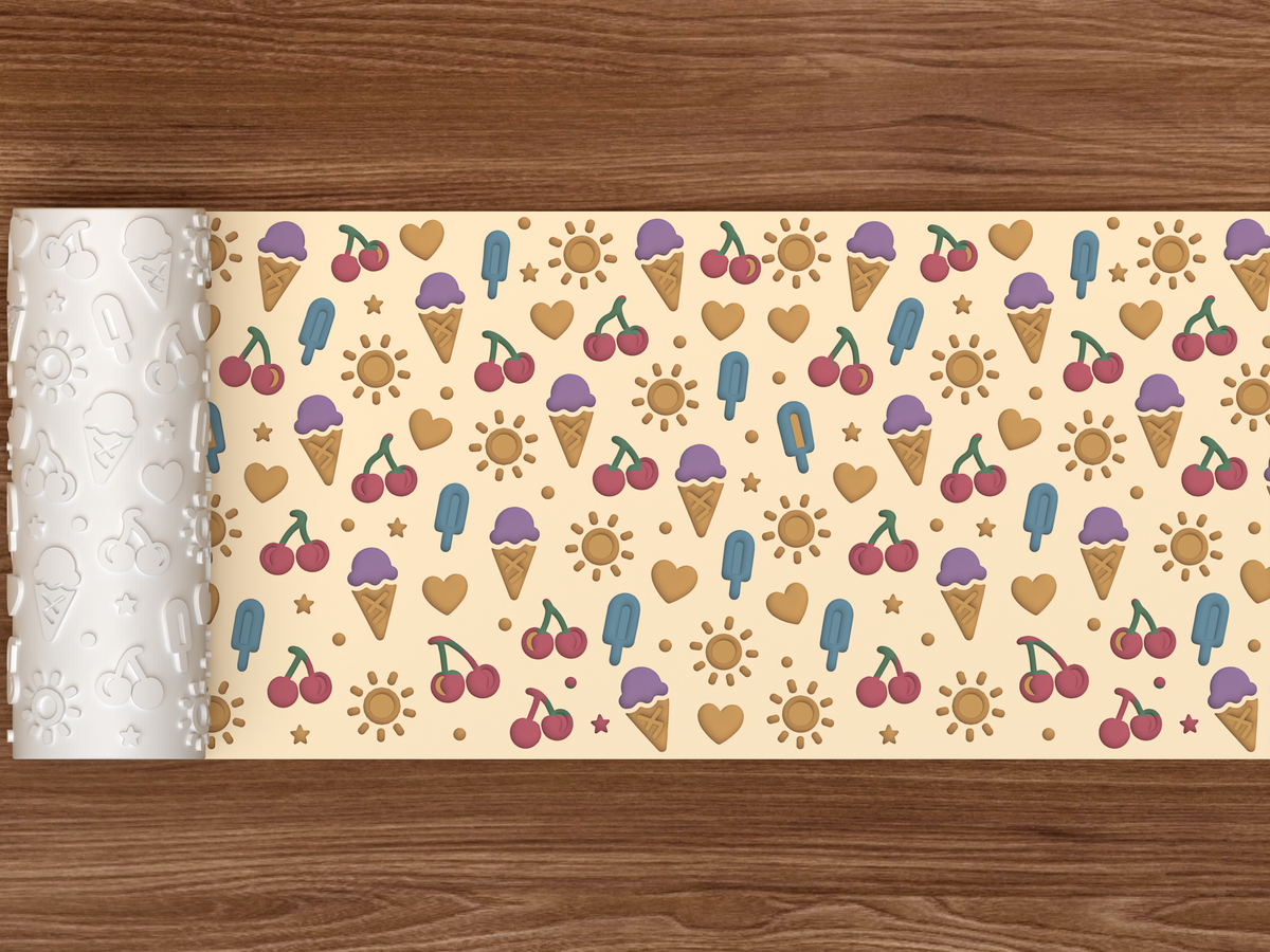 Summer Treats Textured Roller - 02 wide shot deboss colored