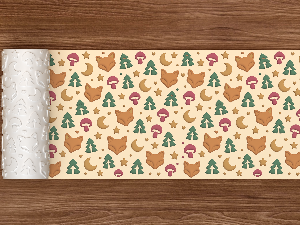 Fox Woodland Textured Roller - 02 wide shot deboss colored