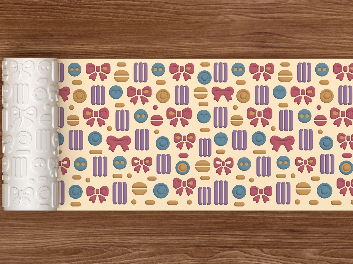 Sewing Notions Textured Roller - 02 wide shot deboss colored
