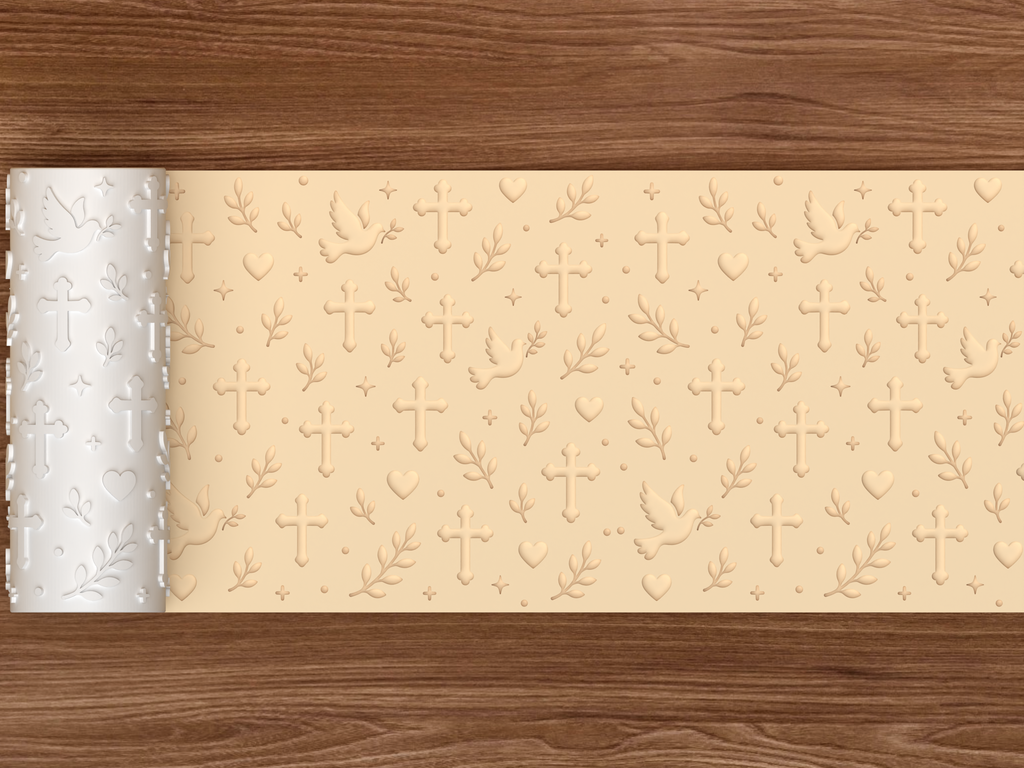 Faith & Dove Textured Roller STL File - 02 wide shot deboss
