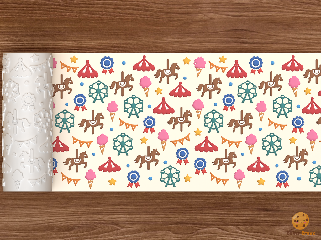 Carousel Fairground Rides Textured Roller STL File