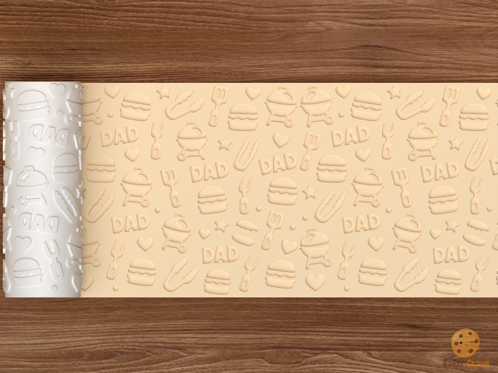Father's Day BBQ Textured Roller STL File