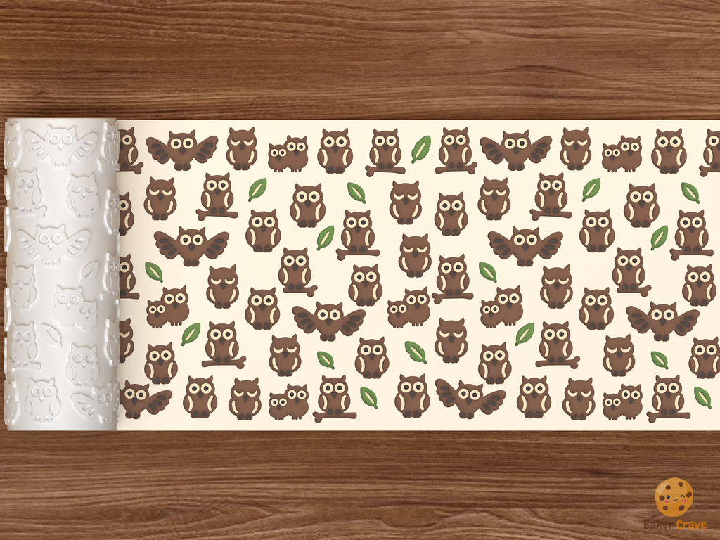 Woodland Owl Family Textured Roller STL File