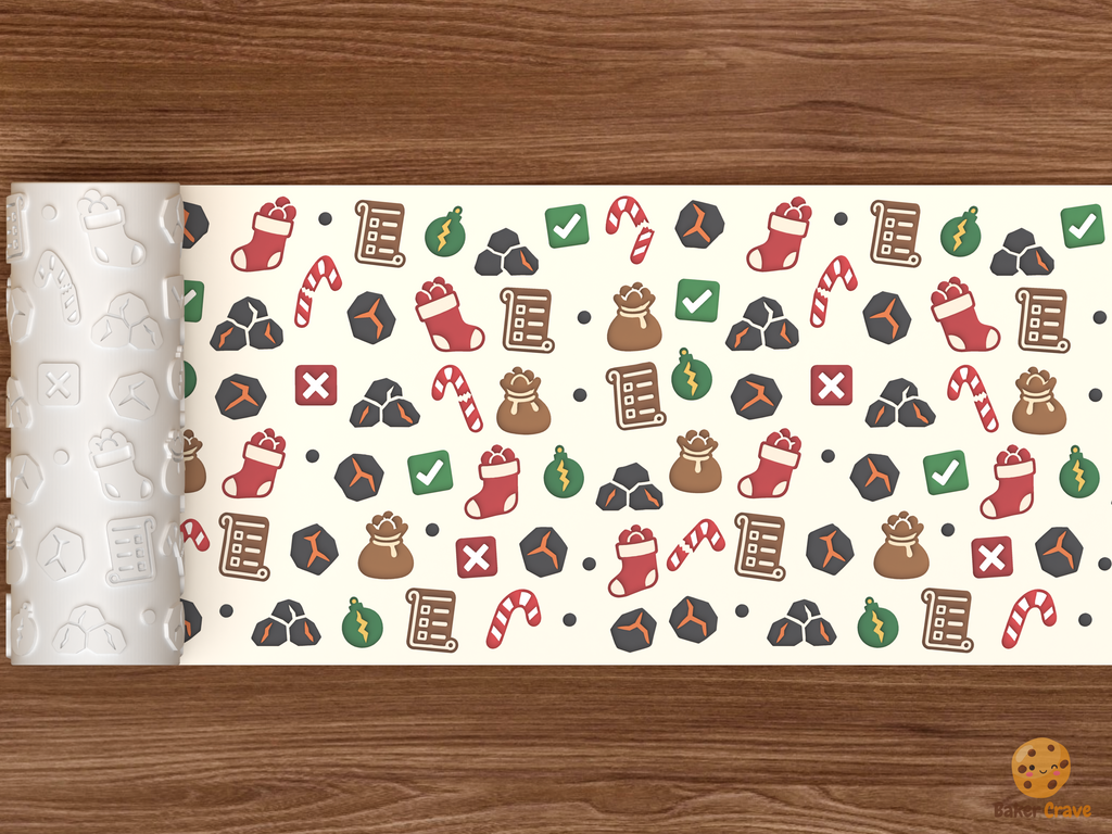 Naughty List Lumps of Coal Textured Roller STL File