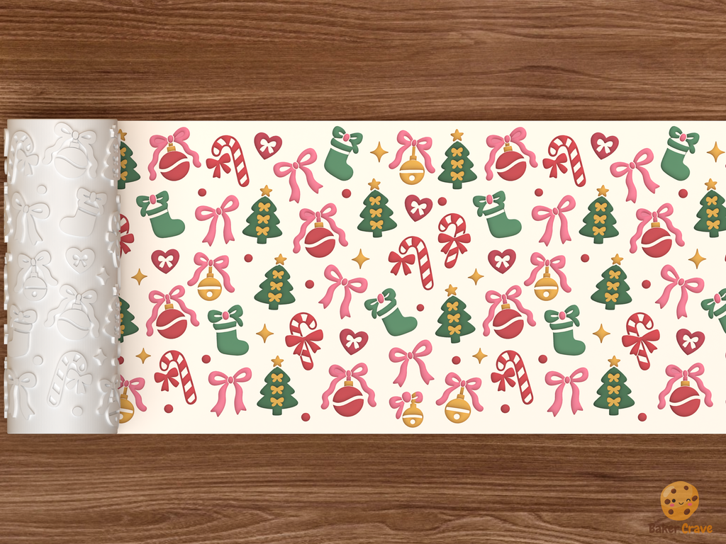 Coquette Bow Christmas Textured Roller STL File