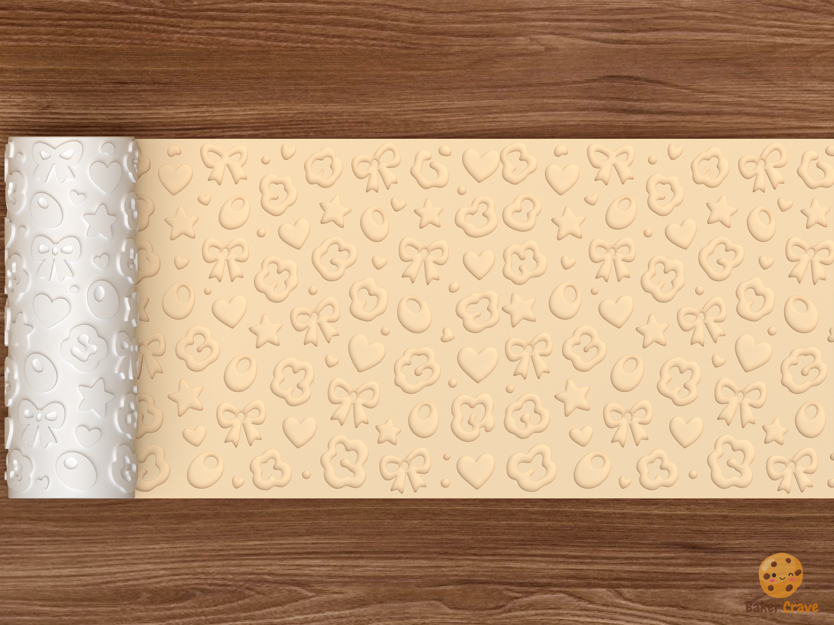 Leopard Fashion Textured Roller STL File - 02 wide shot deboss