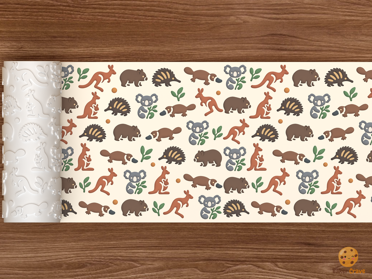 Australian Animals Textured Roller STL File