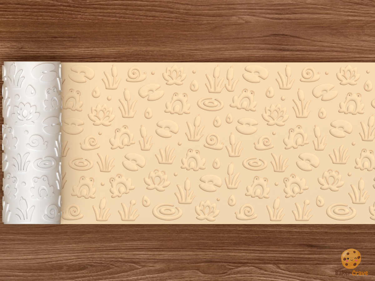 Frog Pond Garden Textured Roller STL File